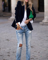 Elegante fluwelen blazer voor dames 3