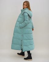 Elegante lange gewatteerde jas voor dames 2