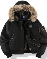 Gewatteerd bomberjack met capuchon van imitatiebont 2