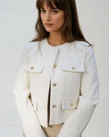 Grace Pearl Button Cropped Jacket voor dames 0