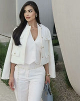 Grace Pearl Button Cropped Jacket voor dames 2