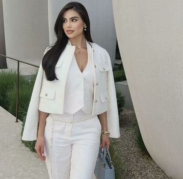 Grace Pearl Button Cropped Jacket voor dames 2