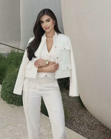 Grace Pearl Button Cropped Jacket voor dames 3