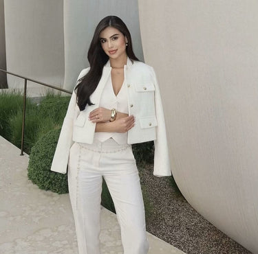 Grace Pearl Button Cropped Jacket voor dames 3