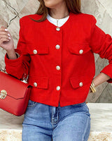 Grace Pearl Button Cropped Jacket voor dames 5