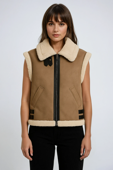 Hamptons Shearling-vest voor dames 0