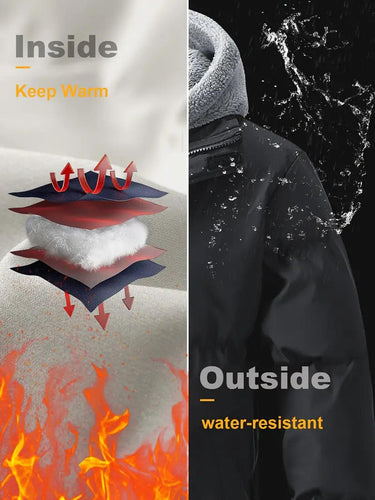 Heren winterjas met capuchon, twee-in-één 3