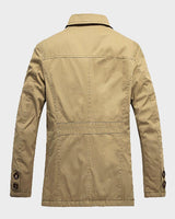 Herenjack met fleecevoering en klepzakken, middellange lengte 1