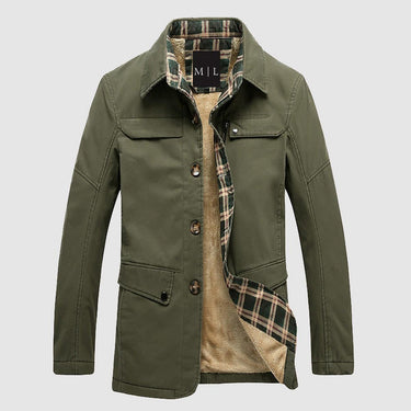 Herenjack met fleecevoering en klepzakken, middellange lengte 2