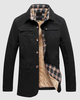 Herenjack met fleecevoering en klepzakken, middellange lengte 3