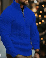 Kabelgebreide trui met halve rits voor heren 1