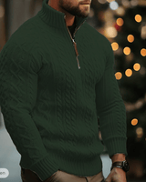 Kabelgebreide trui met halve rits voor heren 4