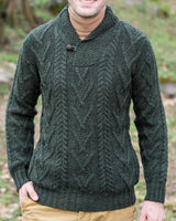 Kabeltrui van wolmix met sjaalkraag 2