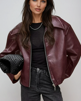 Klassiek imitatieleren damesjack 0