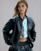 Klassiek imitatieleren damesjack 0