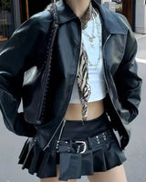 Klassiek imitatieleren damesjack 1