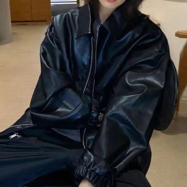 Klassiek imitatieleren damesjack 2