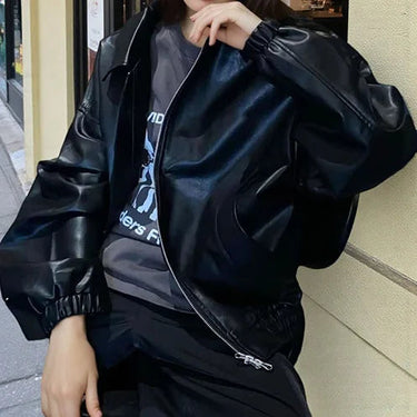 Klassiek imitatieleren damesjack 3