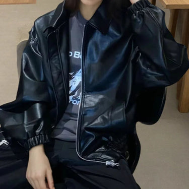 Klassiek imitatieleren damesjack 4