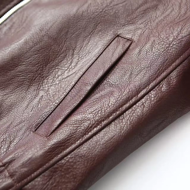 Klassiek imitatieleren damesjack 6