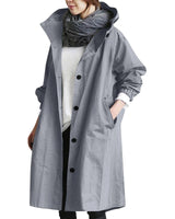 Lange trenchcoat met capuchon voor dames 0