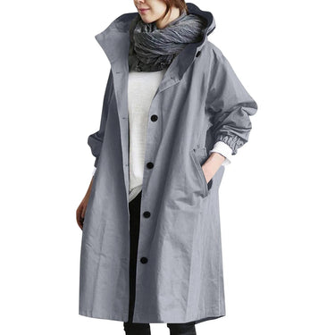 Lange trenchcoat met capuchon voor dames 0