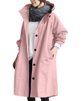 Lange trenchcoat met capuchon voor dames 1