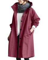 Lange trenchcoat met capuchon voor dames 2
