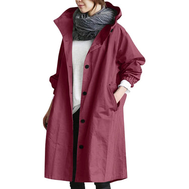 Lange trenchcoat met capuchon voor dames 2