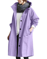 Lange trenchcoat met capuchon voor dames 3