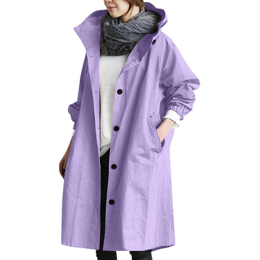 Lange trenchcoat met capuchon voor dames 3