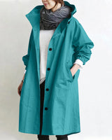 Lange trenchcoat met capuchon voor dames 5