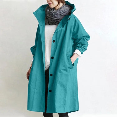 Lange trenchcoat met capuchon voor dames 5