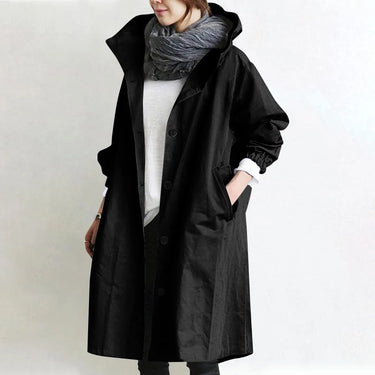 Lange trenchcoat met capuchon voor dames 6