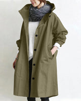 Lange trenchcoat met capuchon voor dames 7