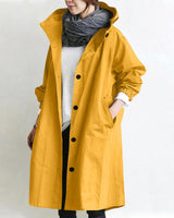 Lange trenchcoat met capuchon voor dames 8