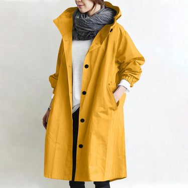 Lange trenchcoat met capuchon voor dames 8
