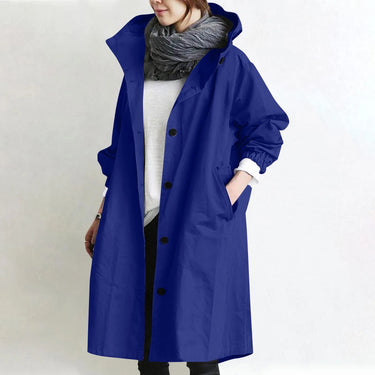 Lange trenchcoat met capuchon voor dames 9