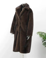 Lange winterjas van imitatiebont voor dames 2