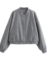 Licht cropped bomberjack voor dames 0