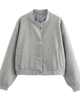 Licht cropped bomberjack voor dames 10