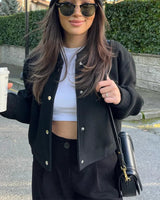 Licht cropped bomberjack voor dames 3