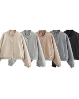 Licht cropped bomberjack voor dames 6