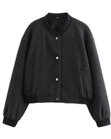 Licht cropped bomberjack voor dames 8