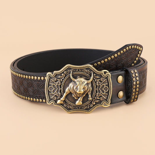 Gedurfd | Stijlvolle lederen riem met gouden details