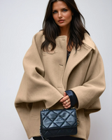 Oversized damesjas van wolmix met knoopsluiting 1