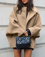 Oversized damesjas van wolmix met knoopsluiting 3