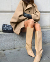 Oversized damesjas van wolmix met knoopsluiting 5