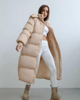 Oversized gewatteerde trenchcoat voor dames 0