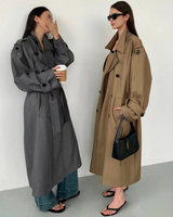 Oversized lange trenchcoat voor dames 2